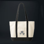Hawaiian Holly Hanukkah Blue Floral Tote Bag<br><div class="desc">Hau’oli Hanukaha is Hawai'ian for Happy Hanukkah! This illustration showcases a tropical interpretation of holly in Hanukkah colours and subtle gradients. The lettering is dusted with snow for an added surprise. This design is available on a variety of products for the home and apparel for the entire family.</div>