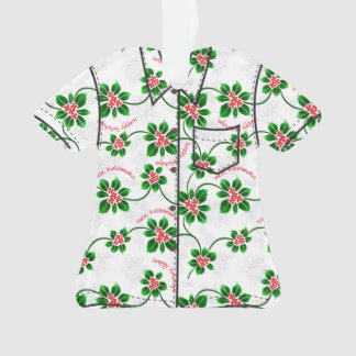 Hawaiian Holly Mele Kalikimaka Xmas Aloha Shirt Ornament