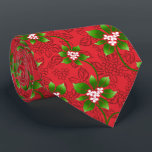 Hawaiian Holly Red Two-Sided Tie<br><div class="desc">Red with kelly green and white colorway.  Mele Kalikimaka is the Hawai'ian expression for Merry Christmas & happy holidays! This vintage inspired textile design is a tropical interpretation of holly in bright colours and subtle gradients. These designs come in several colorways.</div>