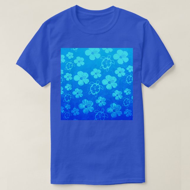Hawaiian Honu And Hibiscus Triblend T-Shirt (Design Front)