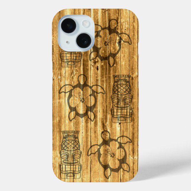 Hawaiian Honu And Tiki Mask Case-Mate iPhone Case (Back)