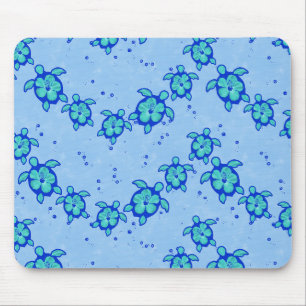 Hawaiian Honu Hibiscus Sea Turtles Mouse Mat
