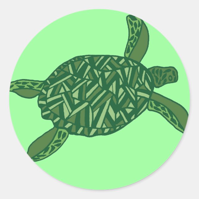 Hawaiian honu (sea turtle) classic round sticker (Front)