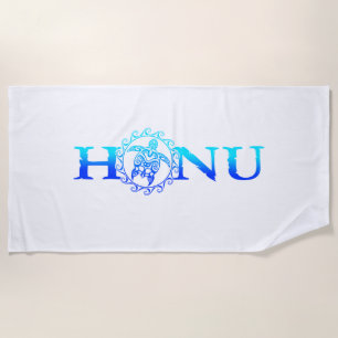 Hawaiian Honu Sea Turtle Ocean Blue Beach Towel