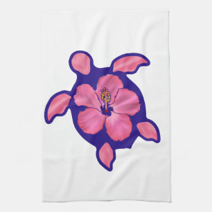 Hawaiian Honu Turtle and Hibiscus Tea Towel