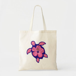 Hawaiian Honu Turtle and Hibiscus Tote Bag