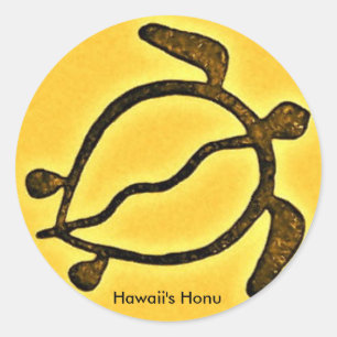 Hawaiian honu turtle classic round sticker