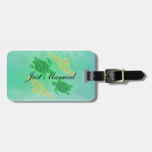 Hawaiian Honu Wedding Luggage Tag