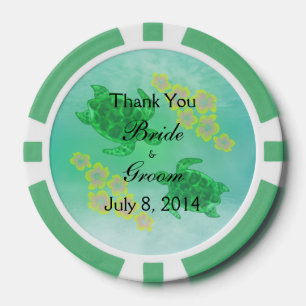 Hawaiian Honu Wedding Thank You Poker Chips