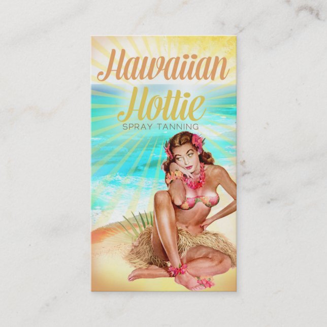 Hawaiian Hottie Contact Me for Customisation Business Card (Front)
