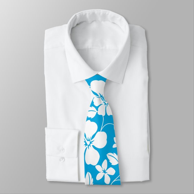HAWAIIAN HULA (BLUE) TIE (Tied)