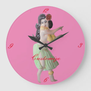 Hawaiian Hula Dancer Thunder_Cove Large Clock