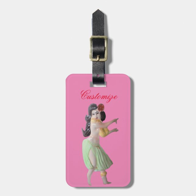 Hawaiian Hula Dancer Thunder_Cove Luggage Tag (Front Vertical)