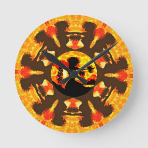 Hawaiian Hula Dancers Round Clock