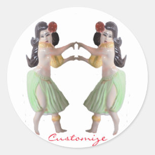 Hawaiian Hula Dancers Thunder_Cove Classic Round Sticker