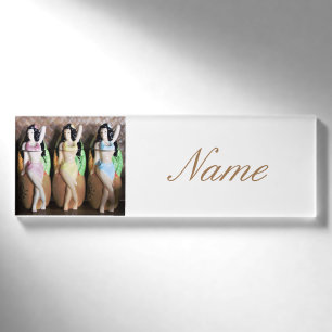 Hawaiian Hula Dancers Thunder_Cove Name Tag