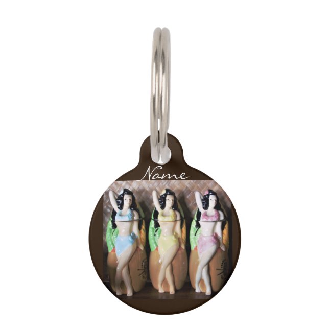 Hawaiian Hula Dancers Thunder_Cove Pet Tag (Front)