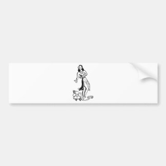 Hawaiian Hula Girl Bumper Sticker