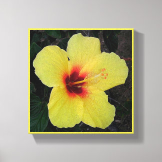 Hawaiian Hula Girl Hibiscus Stretched Canvas Print