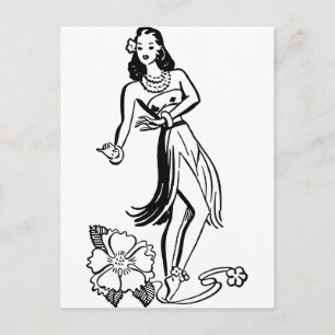 Hawaiian Hula Girl Postcard