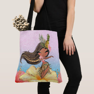 Hawaiian Hula Girl Tote See Back