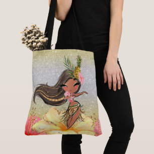 Hawaiian Hula Girl Tote See Back Bag