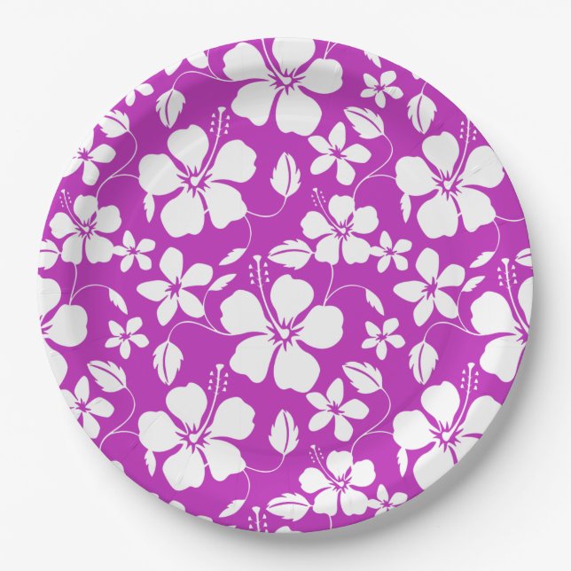 HAWAIIAN HULA (HIBISCUS) BERRY PAPER PLATE (Front)