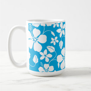 HAWAIIAN HULA (HIBISCUS) BLUE COFFEE MUG
