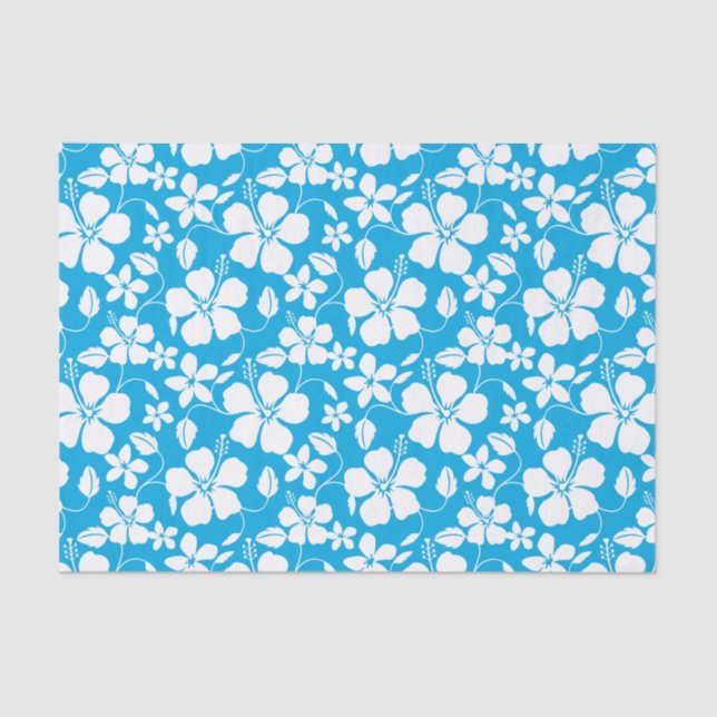 HAWAIIAN HULA (HIBISCUS) BLUE TISSUE PAPER (Front)