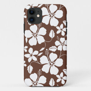 HAWAIIAN HULA (HIBISCUS) BROWN iPhone 11 CASE