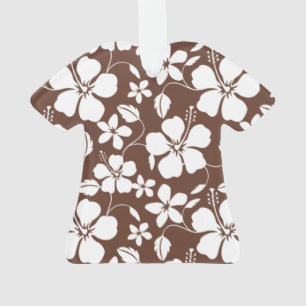 HAWAIIAN HULA (HIBISCUS) BROWN ORNAMENT