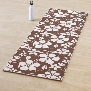 HAWAIIAN HULA (HIBISCUS) BROWN YOGA MAT