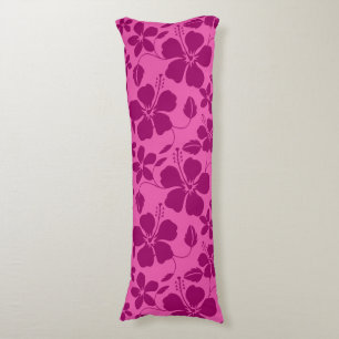 HAWAIIAN HULA (HIBISCUS) BURGUNDY WINE BODY CUSHION