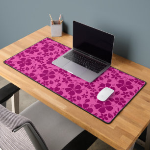 HAWAIIAN HULA (HIBISCUS) BURGUNDY WINE DESK MAT