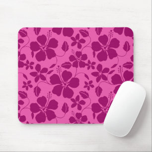 HAWAIIAN HULA (HIBISCUS) BURGUNDY WINE MOUSE MAT