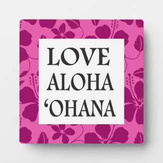 HAWAIIAN HULA (HIBISCUS) BURGUNDY WINE- OHANA PLAQUE