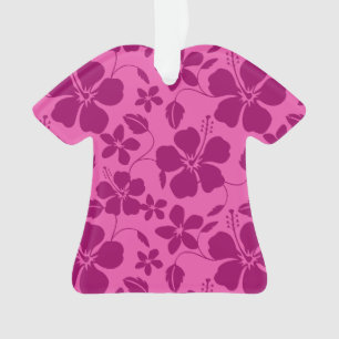 HAWAIIAN HULA (HIBISCUS) BURGUNDY WINE ORNAMENT