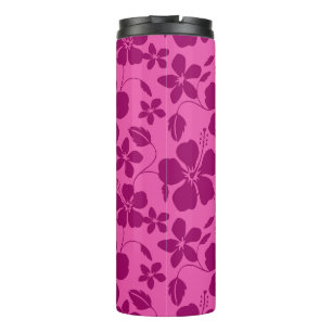 HAWAIIAN HULA (HIBISCUS) BURGUNDY WINE THERMAL TUMBLER