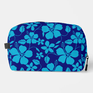 HAWAIIAN HULA (HIBISCUS) DARK/LIGHT BLUE DOPP KIT
