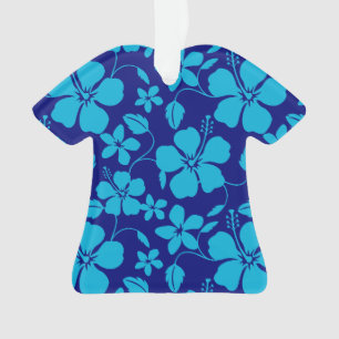 HAWAIIAN HULA (HIBISCUS) DARK/LIGHT BLUE ORNAMENT