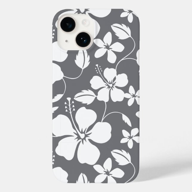HAWAIIAN HULA (HIBISCUS) GRAY Case-Mate iPhone CASE (Back)