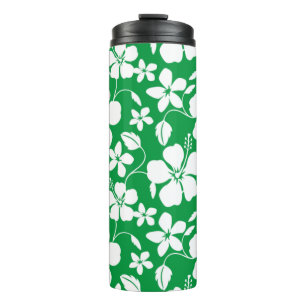 HAWAIIAN HULA (HIBISCUS) GREEN THERMAL TUMBLER