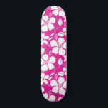 HAWAIIAN HULA (HIBISCUS) HOT PINK SKATEBOARD<br><div class="desc">Hawaiian Hula (Hibiscus) Pattern in Hot Pink. Copyright by Kelly Hironaka,  No. 3 Design</div>