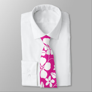 HAWAIIAN HULA (HIBISCUS) HOT PINK TIE