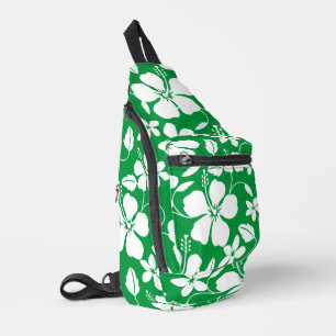 HAWAIIAN HULA (HIBISCUS) IN GREEN SLING BAG