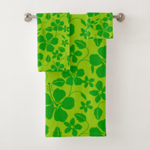 HAWAIIAN HULA (HIBISCUS) LEMON LIME BATH TOWEL SET