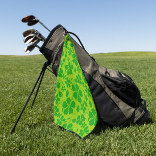 HAWAIIAN HULA (HIBISCUS) LEMON LIME GOLF TOWEL