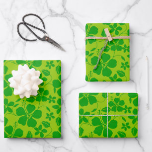 HAWAIIAN HULA (HIBISCUS) LEMON LIME WRAPPING PAPER SHEET
