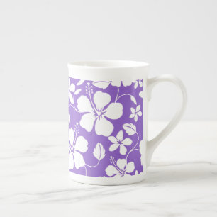 HAWAIIAN HULA (HIBISCUS) LIGHT PURPLE BONE CHINA MUG