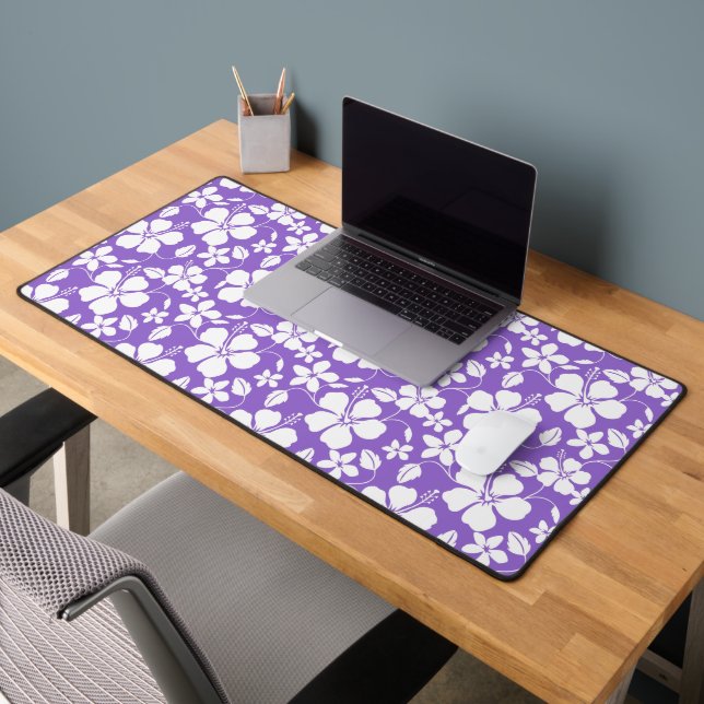 HAWAIIAN HULA (HIBISCUS) LIGHT PURPLE DESK MAT (Office 2)